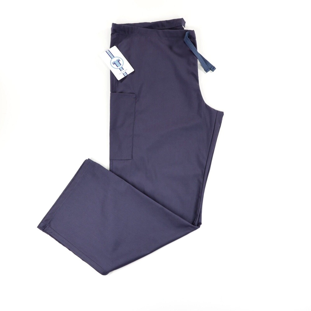 Fundamentals Unisex Drawstring Waist Pocket Scrub Pants Navy‎ Size M